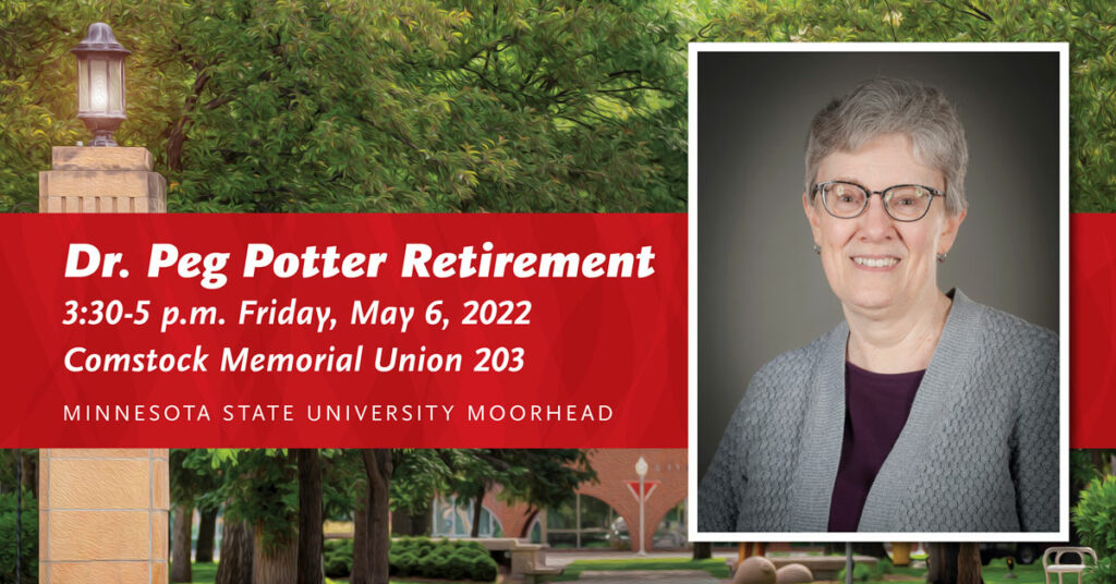 Come celebrate Dr. Peg Potter’s retirement