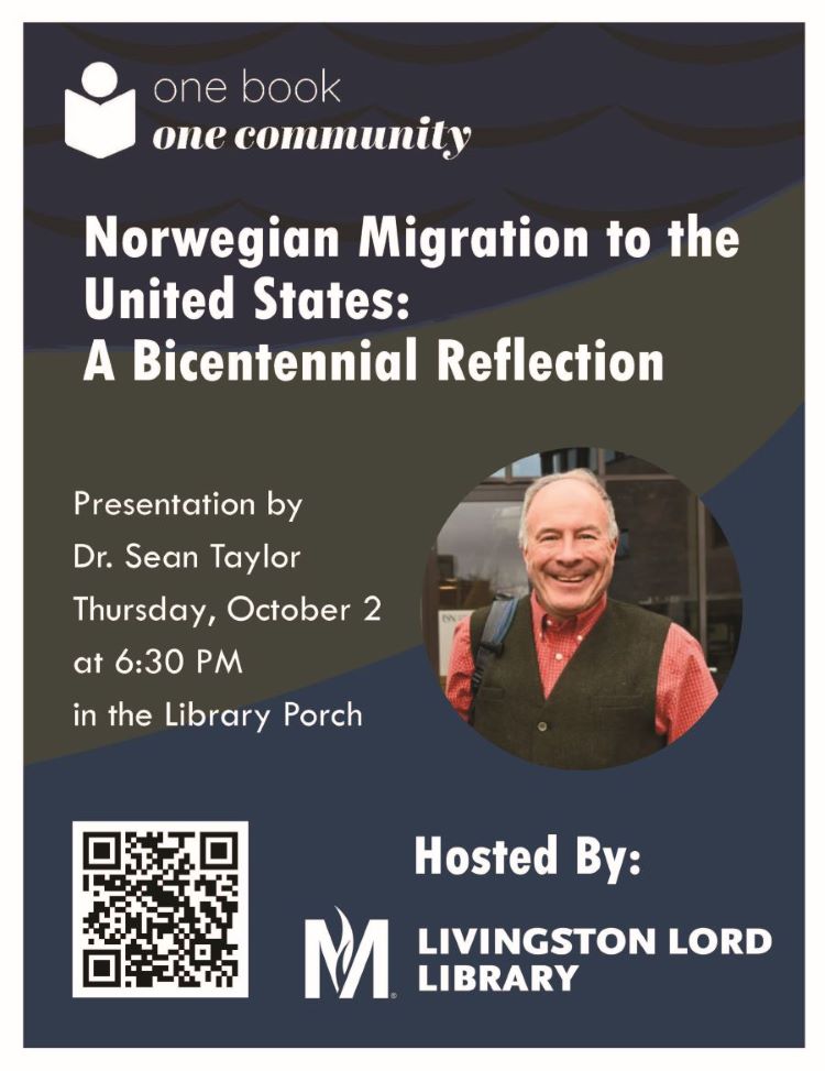 Library to Host One Book, One Community Presentation: Norwegian Migration to the US Library to Host One Book, One Community Presentation: Norwegian Migration to the US