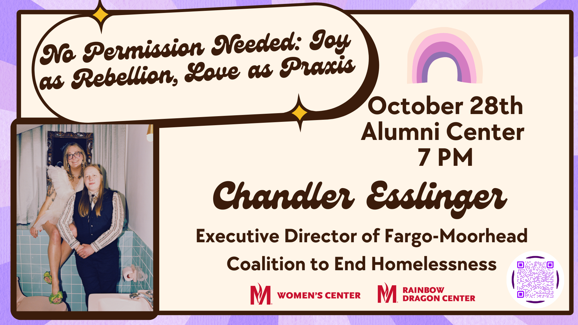 TONIGHT! No Permission Needed: Joy as Rebellion, Love as Praxis with Dragon Alumni Chandler Esslinger TONIGHT! No Permission Needed: Joy as Rebellion, Love as Praxis with Dragon Alumni Chandler Esslinger