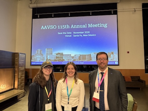 Physics Students and Professor Emeritus present at AAVSO Conference Physics Students and Professor Emeritus present at AAVSO Conference