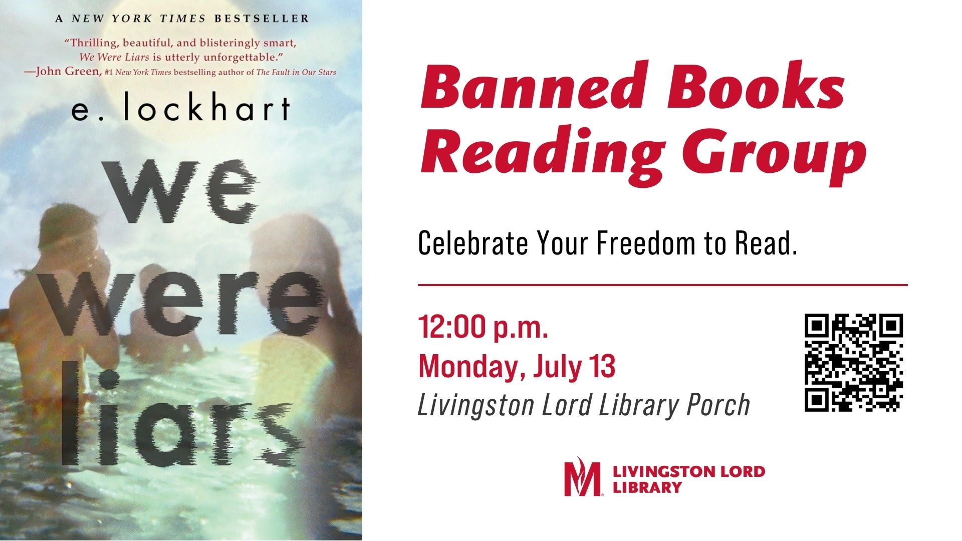 Join the Library’s Banned Books Reading Group for “We Were Liars”