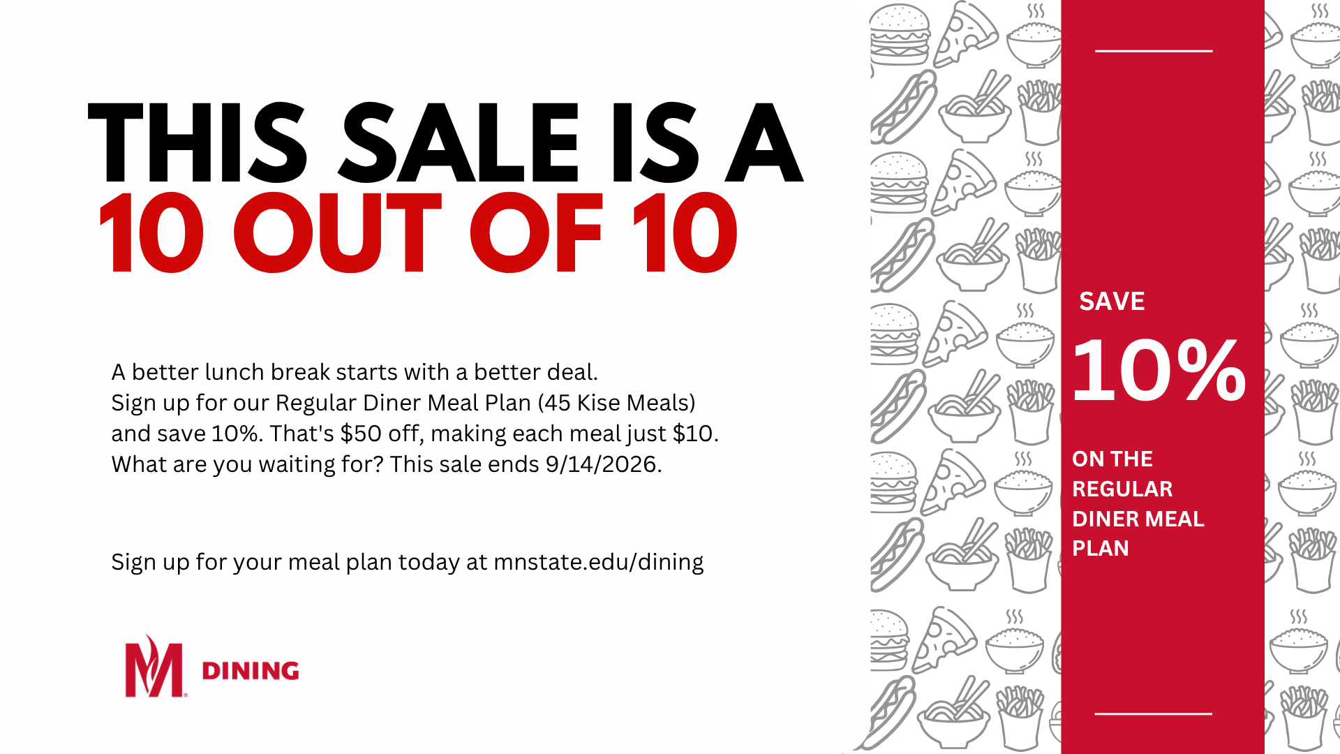 Save on a meal plan! Save on a meal plan!