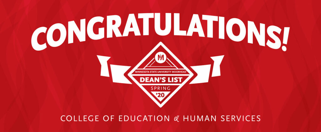 College of Education & Human Services Spring 2020 Dean’s List Students