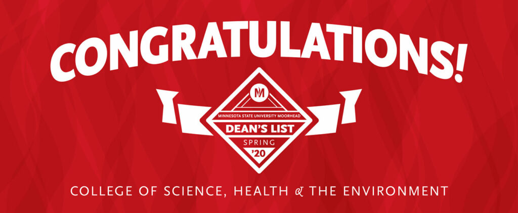 College of Science, Health & the Environment Spring 2020 Dean’s List Students